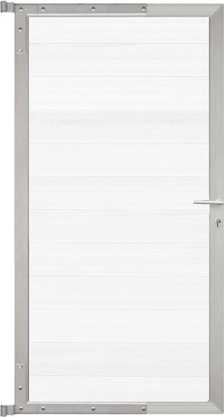 T&J ELSKOP-Tor-Komplettset, 90 x 173 cm, Füllung weiß, Rahmen silber, 44067