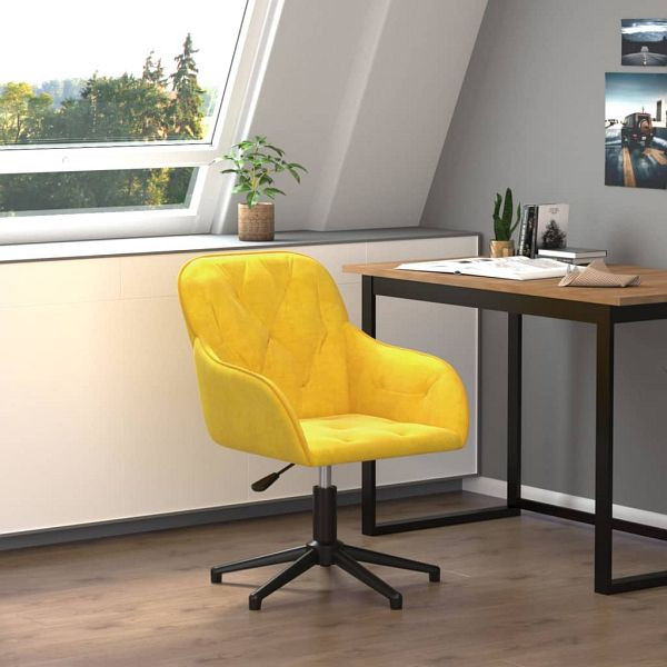 vidaXL Bürostuhl Drehbar Gelb Samt, Füllung: Schaumstoff, 344863