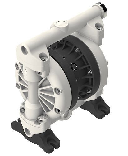 DENIOS Druckluft-Doppelmembranpumpe, 1'', aus PP / NBR, 287067