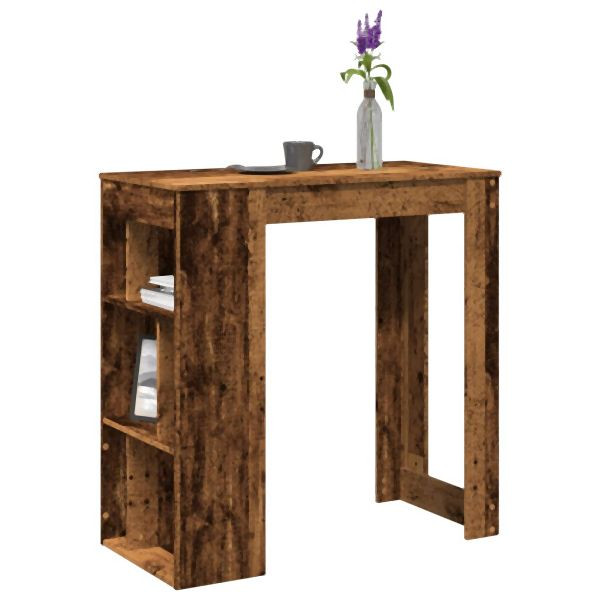 vidaXL Bartisch mit Regal Altholz-Optik 102x50x103,5 cm Holzwerkstoff, 854362