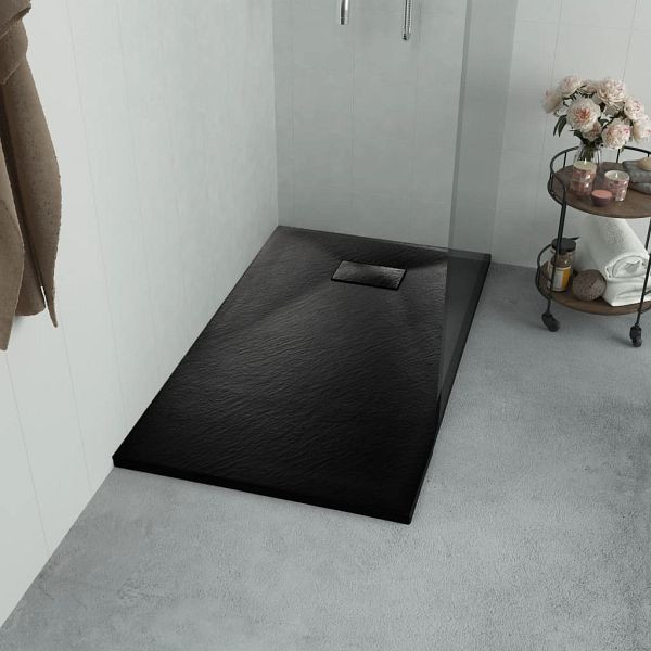 vidaXL Duschwanne SMC Schwarz 100×70 cm, 144780
