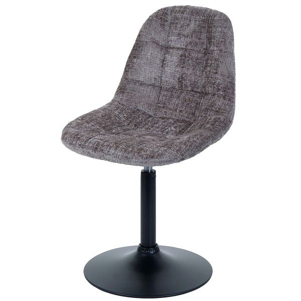 Mendler Esszimmerstuhl HWC-A60, Küchenstuhl Stuhl Drehstuhl, Stahl FSC® Stoff/Textil Chenille (465g/m²), braun, 108895