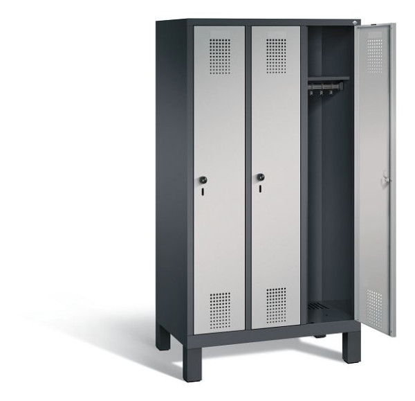 C+P Spind Evolo, H1650xB900xT500mm, Farbe: Schwarzgrau / Weißaluminium, 480106-30 S10024