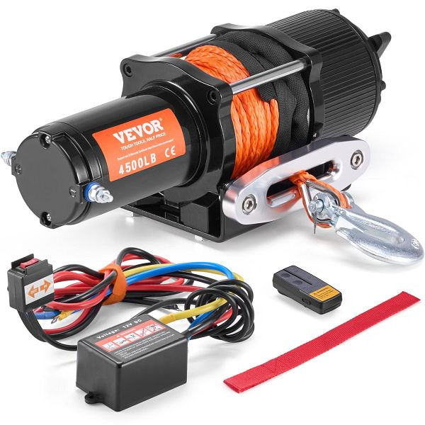 VEVOR Elektrische Seilwinde 12V 2041KG Elektrowinde Motorwinde Offroadwinde ATV, ATVHCSJPYXWXMCF1OV9