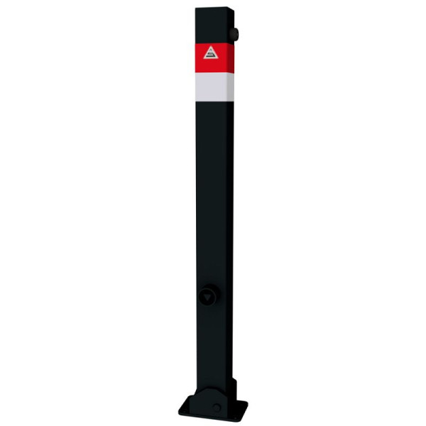 STEIN HGS Absperrpfosten 70 x 70 mm, schwarz matt, Gesamtlänge 900 mm, rot,weiß, umlegbar, zum Aufdübeln inkl. Dreikantschlüssel, 80472.0007