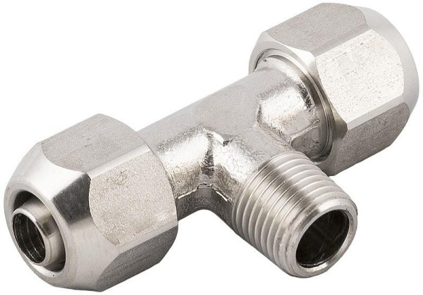 timmer A-TEk-8/6-1/8-VA, T-Einschraubverschraubung, mit Überwurfmutter, Material: Edelstahl V4A, VE: 10 Stück, 01010102