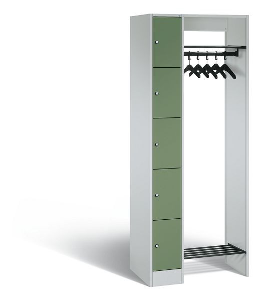 C+P Garderobe Serie 8070, H1950xB740xT480 mm, Grau/Resedagrün, 80700-00 S10037