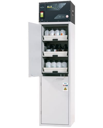 asecos Säuren- und Laugen-Umluftschrank Custos, mit 6 Tablarauszügen, Typ C-606, 248479