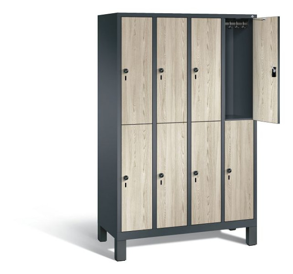 C+P Spind doppelstöckig Evolo, H1850xB1190xT500mm, Farbe: Anthrazitgrau / Dekor Sen-Esche, 48310-40 S10548