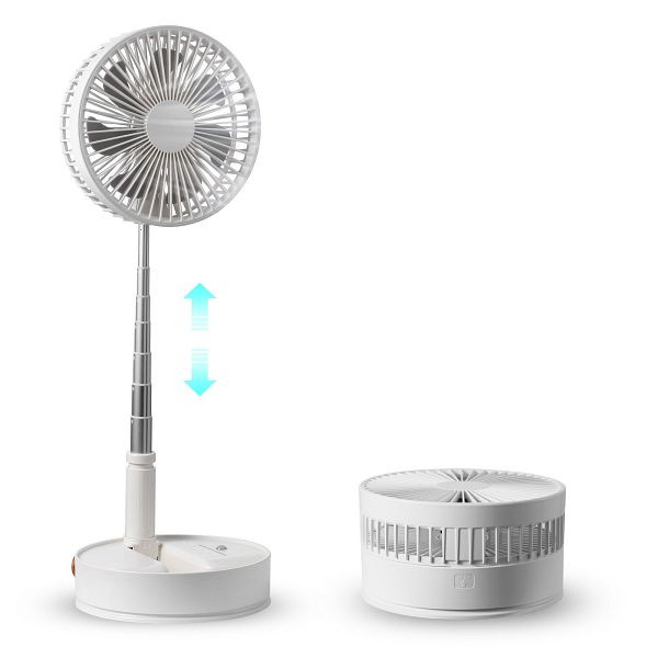 VEVOR Standventilator Faltbar 198 mm 294 CMF Ventilator mit 4 Geschwindigkeitsstufen Akku Ventilator Oszillierend 7200 mAh, CDFS8YCSSSF0UQN12V9