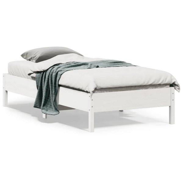 vidaXL Massivholzbett Weiß 90x190 cm Kiefer, 842727, 8721012428850
