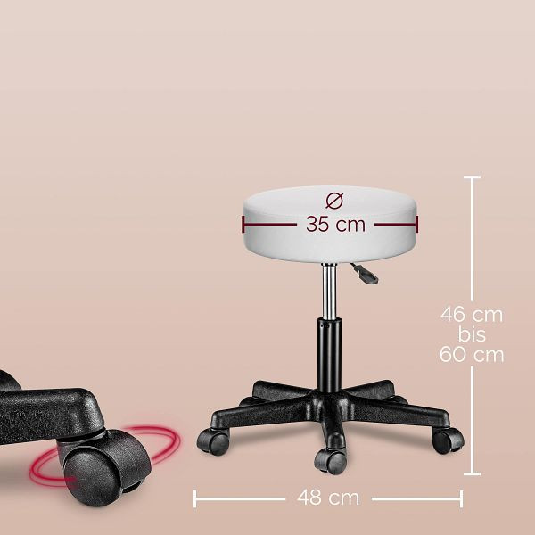 casaria Schminktisch Jocelyn Weiß 140x90x40cm LED + Rollhocker, 997376