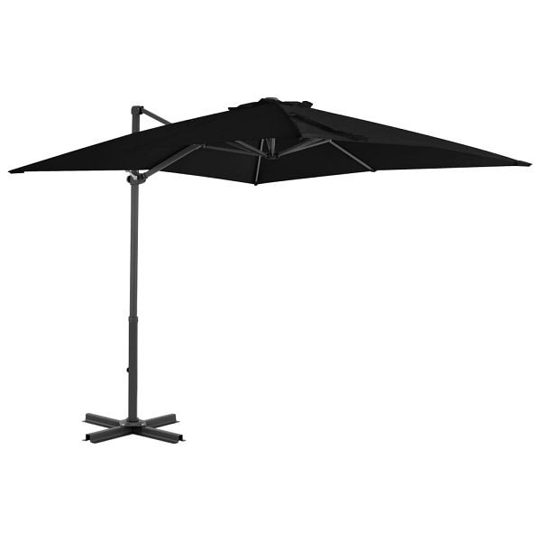 vidaXL Ampelschirm mit Aluminium-Mast Schwarz 250x250 cm, 46986