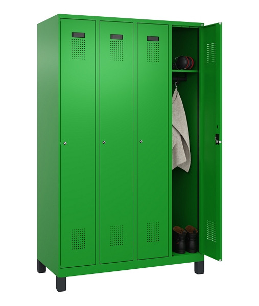 C+P Spind Evolo PLUS, mit Füßen, 4 Abteile, 1950x1200x500mm, 6037/6037, Verschluss Zylinderschloss, Ablageböden 4, 049010-40 S10053