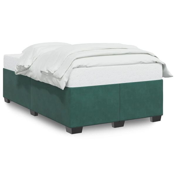 vidaXL Bettgestell Dunkelgrün 120x200 cm Samt, Material: Samt (100% Polyester), Sperrholz, Holzwerkstoff, massives Kiefernholz, 3284628