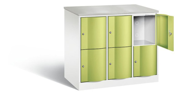 C+P XL-Schließfachschrank Resisto, H1077xB1148xT640mm, Farbe: Verkehrsweiß / Viridingrün, 8472-373 S10096
