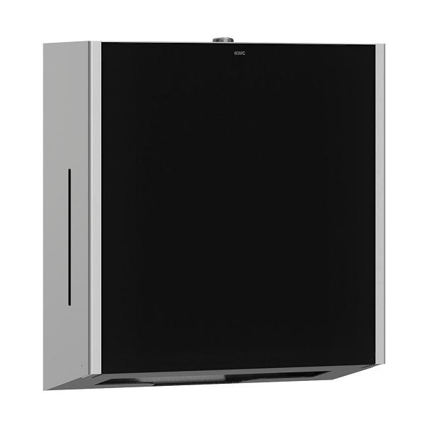 KWC Papierhandtuchspender, Exos, Edelstahl, AP, 300x326x210 mm, Front ESG schwarz, 2030022934