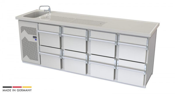 hefa Theke Brillant 25V/1L-ZZZZ, Abmaße: 950 x 2.500 x 650/700 mm, Brillant 25V/1L-ZZZZ