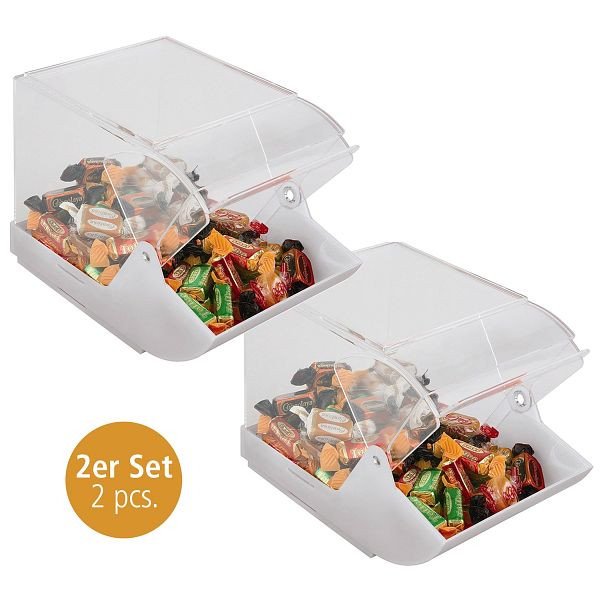 APS Universalbox, 23 x 14,5 cm, Höhe 15 cm, Polypropylen/Acryl, Öffnungsklappe, weiß/transparent, VE: 2er-Set, 67566