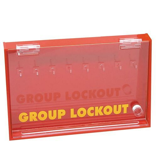 Brady Acryl-Gruppenverschlusskästen, Wandbefestigung, mit 8 Haken, 308034