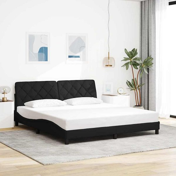 vidaXL Boxspringbett mit Matratze Schwarz 160x220 cm Samt, 3317489