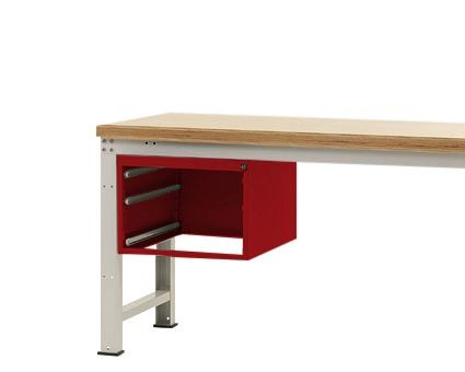 Manuflex Leergehäuse PROFI für Werkbanktische stationär, Nutzhöhe 300 mm für Werkbanktiefe 700 mm, Rubinrot, ZB4331.3003