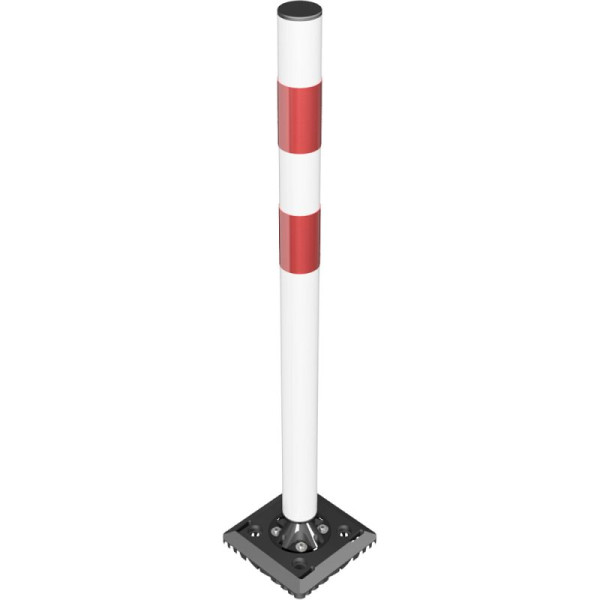 Stein HGS Absperrpfosten -KICKBACK©-, allseitig an- und überfahrbar, festehend /zum Aufdübeln, inkl. Grundplatte 200 x 200 mm, 4260b