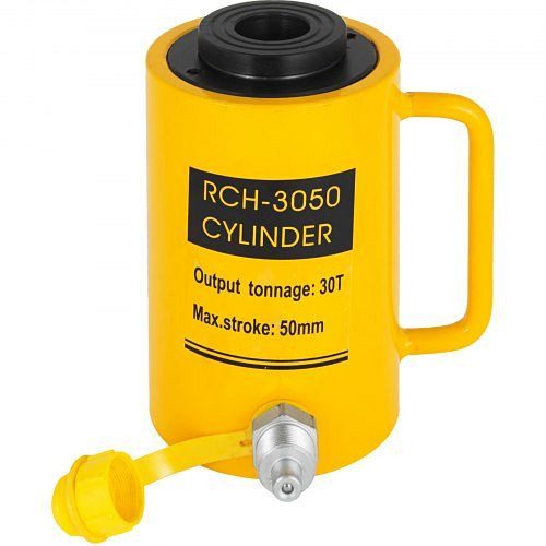 VEVOR Hydraulikzylinderheber Kapazität 30T Hydraulikzylinder 50 mm Hub einfach wirkender tragbar gelb hydraulischer Wagenheber, QJD30T50MMKXYY001V0