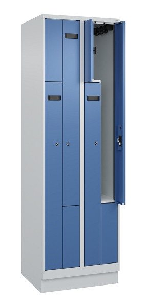 C+P Z-Spind Evolo PLUS, Sockel, 4 Fächer, 1950x600x500mm, 7035/5023, Zylinderschloss, 049023-204 S10035