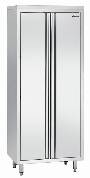 Bartscher Hochschrank 600, B800, 2 Flügeltüren, Chromnickelstahl, 386080