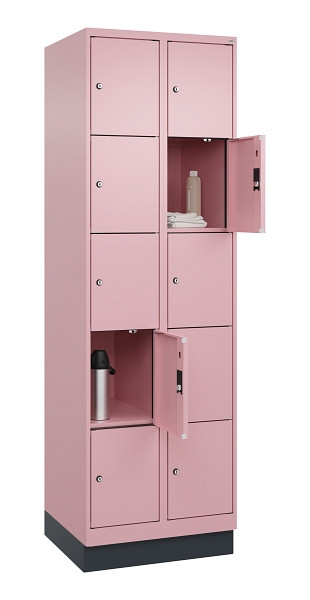 C+P Schließfachschrank Evolo PLUS, mit Sockel, 10 Fächer, 1950x600x500mm, 3015/3, 049020-205 S10024
