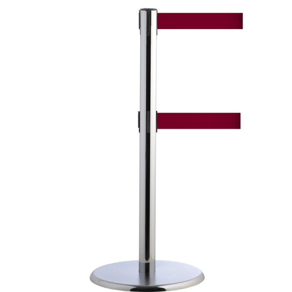 Stein HGS Personenleitsystem -P-Line Duo-, chrom, burgunder, mit Sicherheitsverschluss (selbstlösend), Gurtlänge: 2 x 2,3 m, 14148-1403
