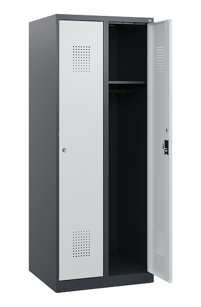 C+P Spind Evolo PLUS, 2 Abteile, 1530x600x500mm, 7016/7035, Zylinderschloss, 0490005-20 S10043