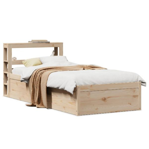 vidaXL Massivholzbett mit Kopfteil 75x190 cm Kiefer, 3306366