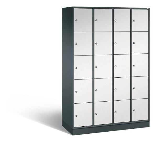 C+P Schließfachschrank Intro, 20 Fächer, H1950xB1220xT490 mm, Anthrazit/Grau, 8570-401 S10283