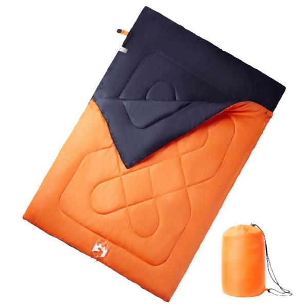 vidaXL Doppelschlafsack mit Kissen Erwachsene Camping 3-4 Jahreszeiten, 94452