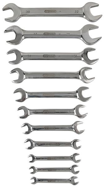 KS Tools Edelstahl Doppel-Maulschlüssel-Satz, 11-teilig, abgewinkelt, 964.2245