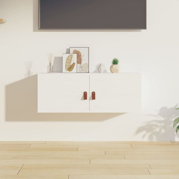 vidaXL Wandschrank Weiß 80x30x30 cm Massivholz Kiefer, 818377