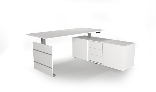 Kerkmann Komplettarbeitsplatz Move 3 elektrisch höhenverstellbar, Weiß, 10236010