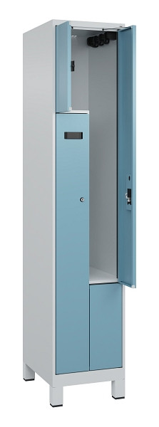 C+P Z-Spind Evolo PLUS, Füße, 2 Fächer, 1950x400x500mm, 7035/0010, Zylinderschloss, 049013-122 S10037