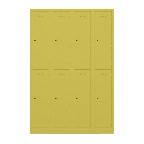 Bisley Garderobenschrank Primary Locker, 4 Abteile, je 2 Fächer, 677 tickleweed, PL3050Q2677