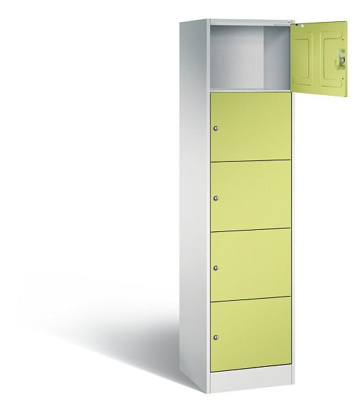 C+P Schließfachschrank Serie 8070, H1950xB460xT480mm, Farbe: Lichtgrau / Viridingrün, 82700-10 S10298
