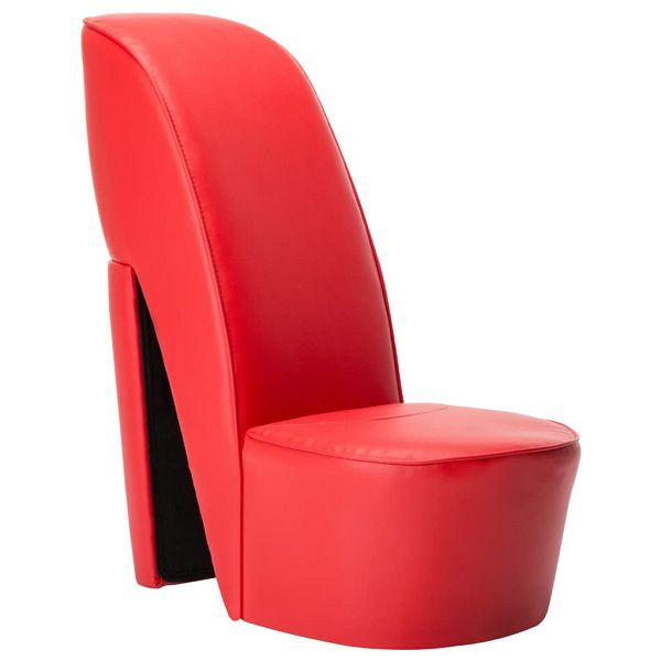 vidaXL Stuhl in Stöckelschuh-Form Rot Kunstleder, 248646
