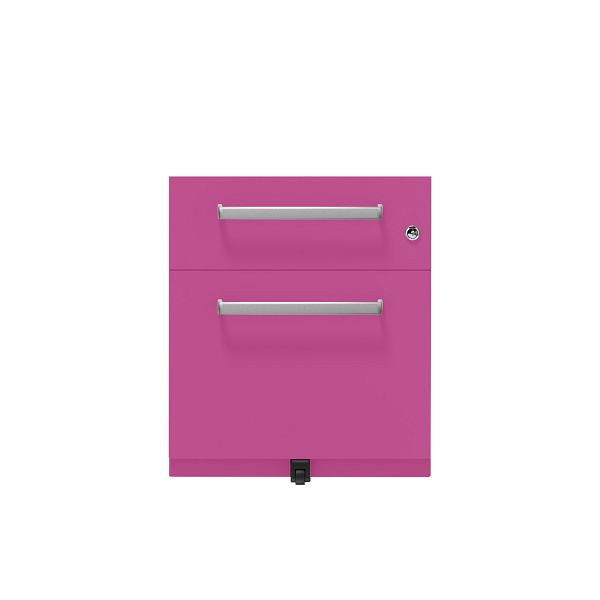 Bisley Rollcontainer Note™, 2 Schubladen, Tiefe 565 mm, Designgriff, 681 fuchsia, NWH59M7SF681
