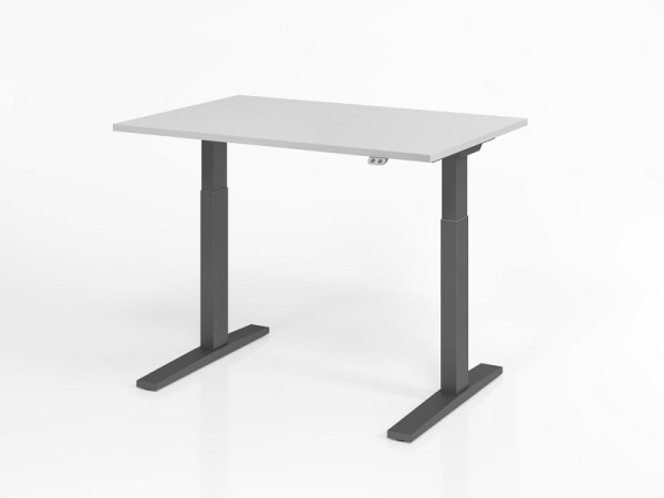Hammerbacher Schreibtisch XMKA12, 120 x 80 cm, Platte: Grau, 25 mm dick, ABS-Dickkante, Rechteckform, Graphit, VXMKA12/5/G