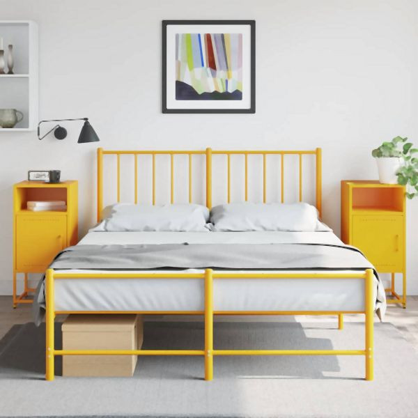vidaXL Nachttische 2 Stk. Senfgelb 36x39x78 cm Stahl, 846573