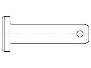Bolzen mit Kopf ISO 2341 Stahl B 8 h11 x 20 x 16,5 galvanisch verzinkt VE=S (100 Stück)