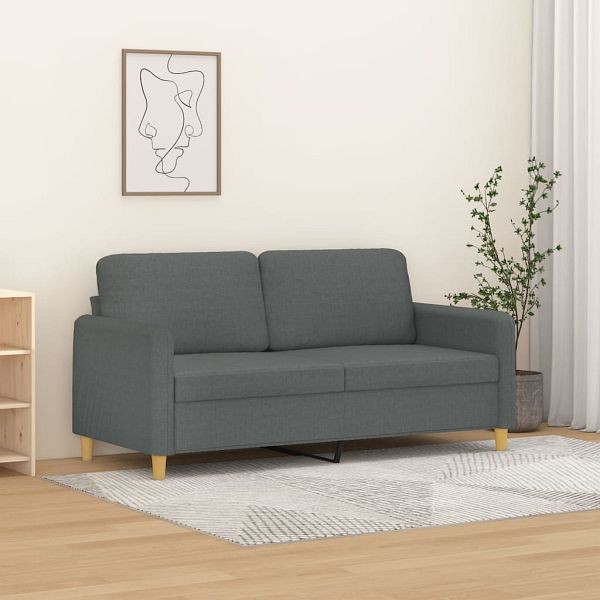 vidaXL 2-Sitzer-Sofa Dunkelgrau 140 cm Stoff (Polyester), 359479