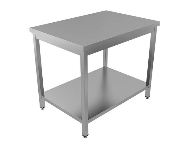 Unninox Europe Arbeitstisch mit Grundboden Selbstmontage 800x700x850 mm (BxTxH), Abgerundete Ecken, WTF-807085-A