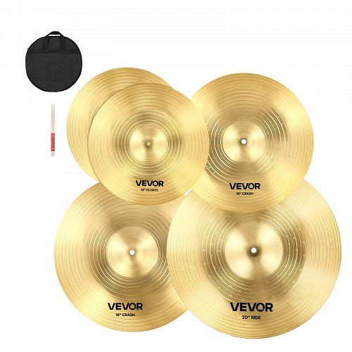 VEVOR Beckenset 4-teilig 355mm HiHat 400/455mm Crash 505mm Ridebecken Legierung (14 16 18 20 inch), CPTZCPTZ3ZXGCEXJW001V0